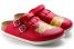 Birkenstock kay birko flor cat zuecos estampados con correa rojo 