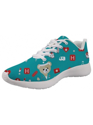 Showudesigns Bear Green - Zapatilla de enfermera 