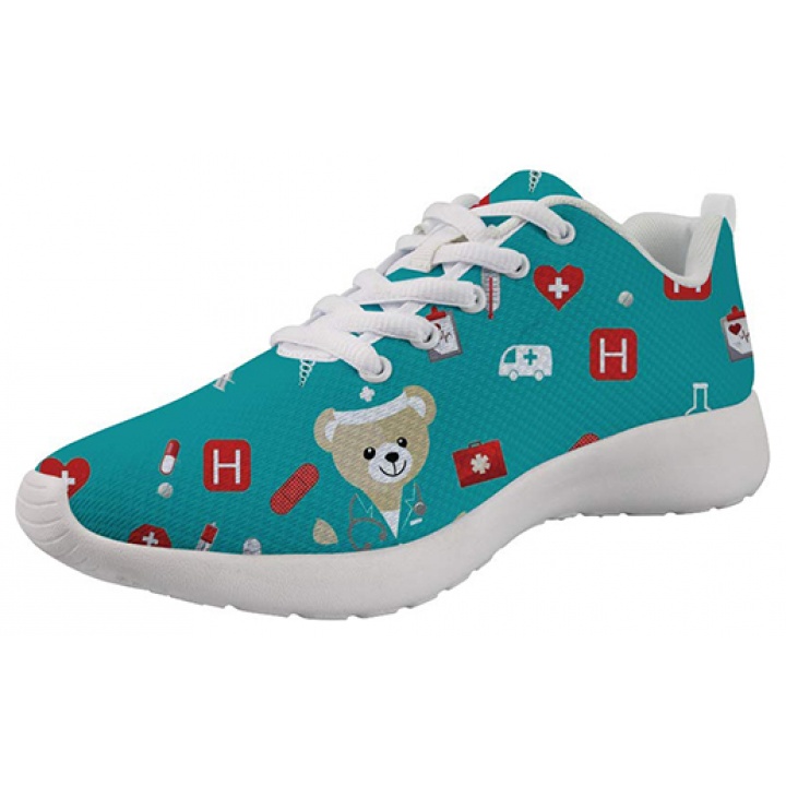 Showudesigns Bear Green - Zapatilla de enfermera 