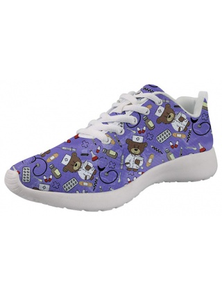 Showudesigns Bear Nurse Purple - Zapatilla de enfermera 