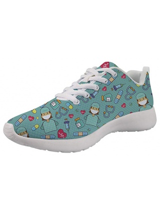 Showudesigns Nurse Print Green - Zapatilla de enfermera 