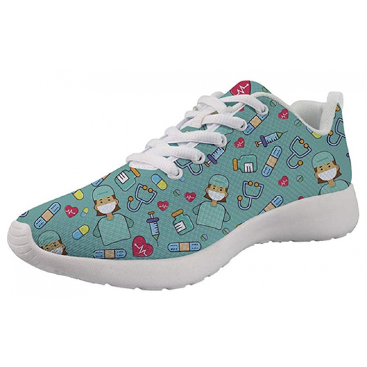 Showudesigns Nurse Print Green - Zapatilla de enfermera 