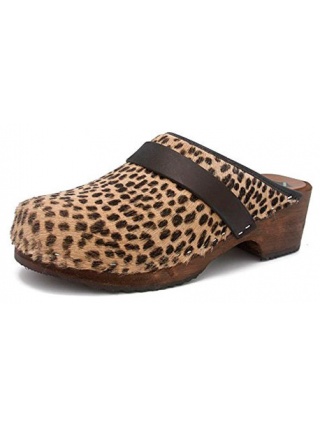 Gunnels Falun Leopardo Marrón/Negro - Zueco estampado 